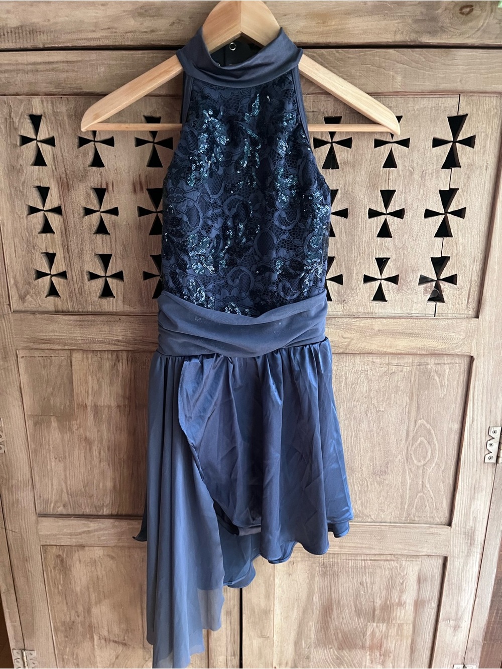 Weismann Dark Blue Sequin Lace Contemporary/Lyrical Dance Dress